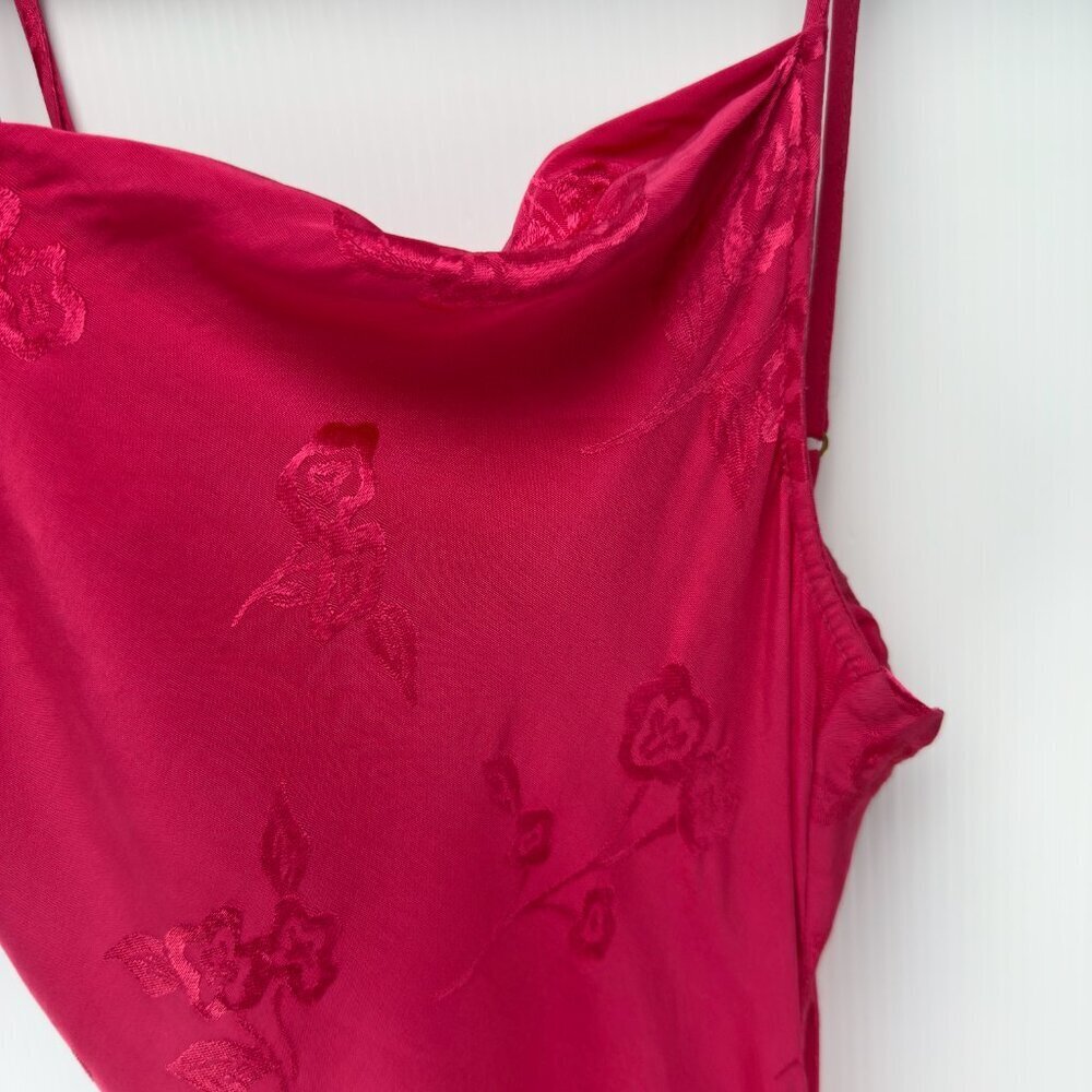 LOVERS AND FRIENDS Lia Satin Floral Pink Midi New Year’s‎ Eve Dress sz S - Picture 5 of 8